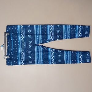 Serra Blue Patterned Lined Casual Pants Size XL
